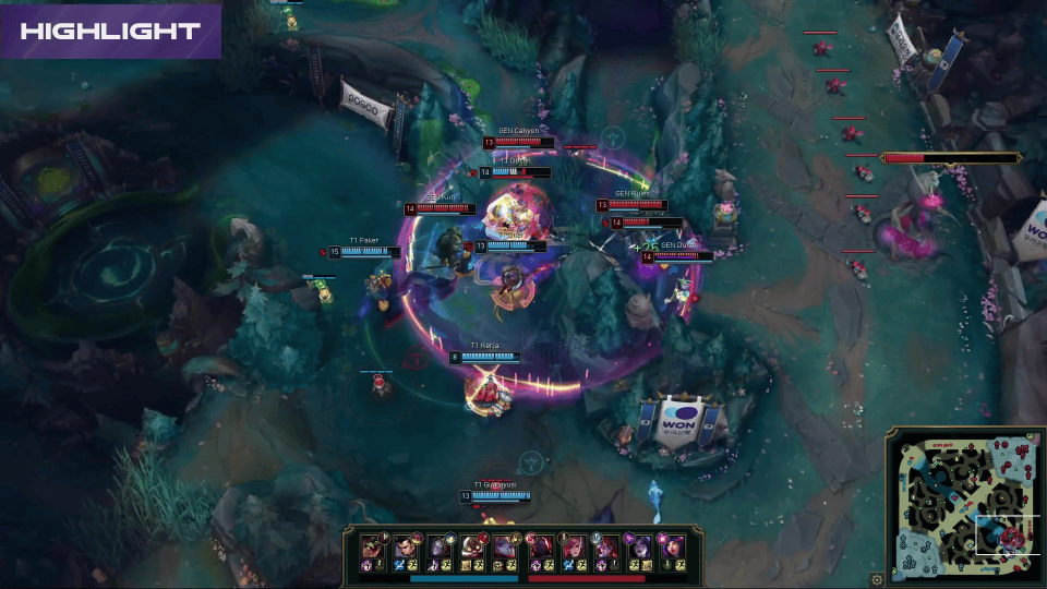 FLY翻盘GEN，Gumayusi团战一打五峡谷大战淘汰赛，引爆全场热议